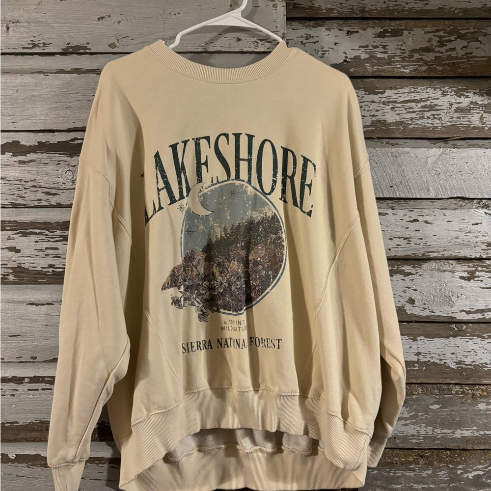 Arizona Jean Company Cream Graphic Crewneck Sweater
